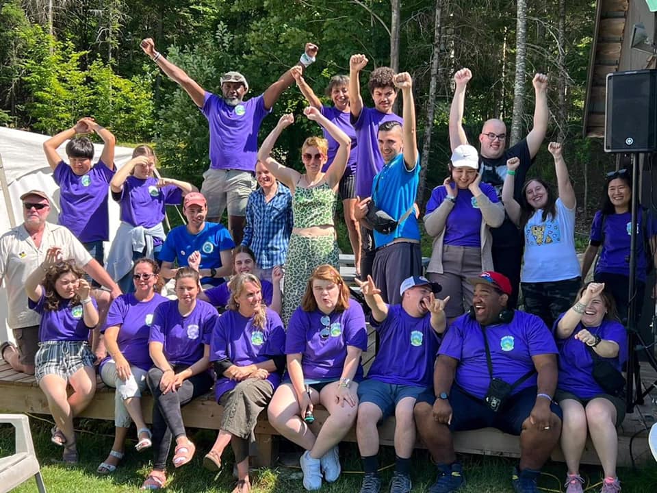 Neurodiverse group at outdoor summer workshop